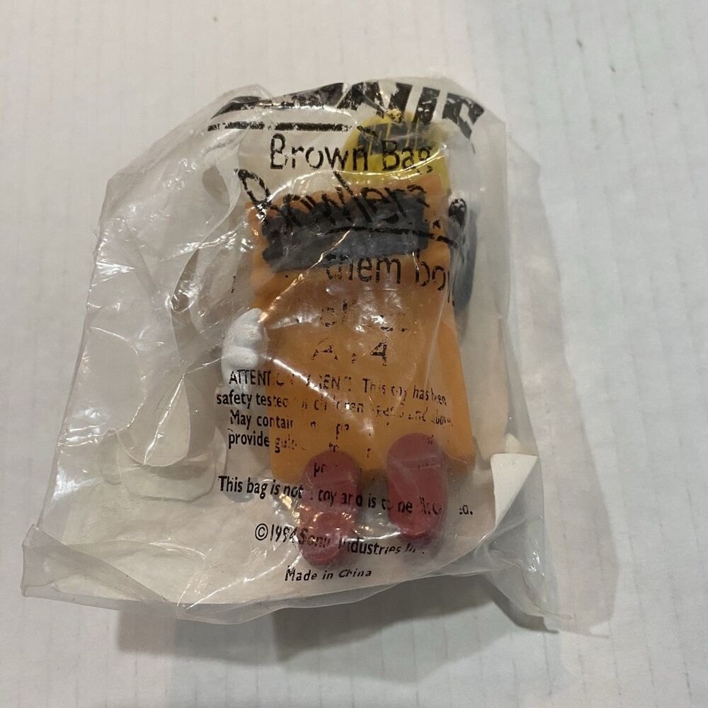 Sonic Brown Bag Juniors Wacky Pack Toy Kids Meal Figure Bowler Vintage 1994 NIP